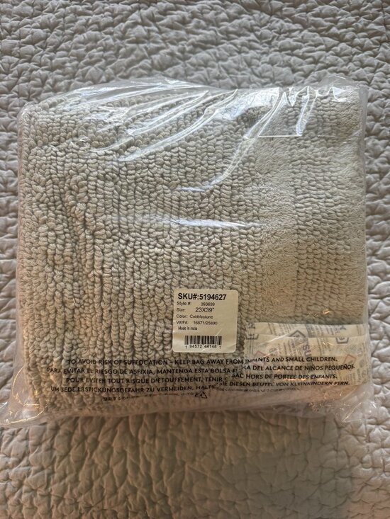 Lands' End Other - NWT Lands End Cotton Bath Rug 23"x39" Cobblestone Grey Bath Rug